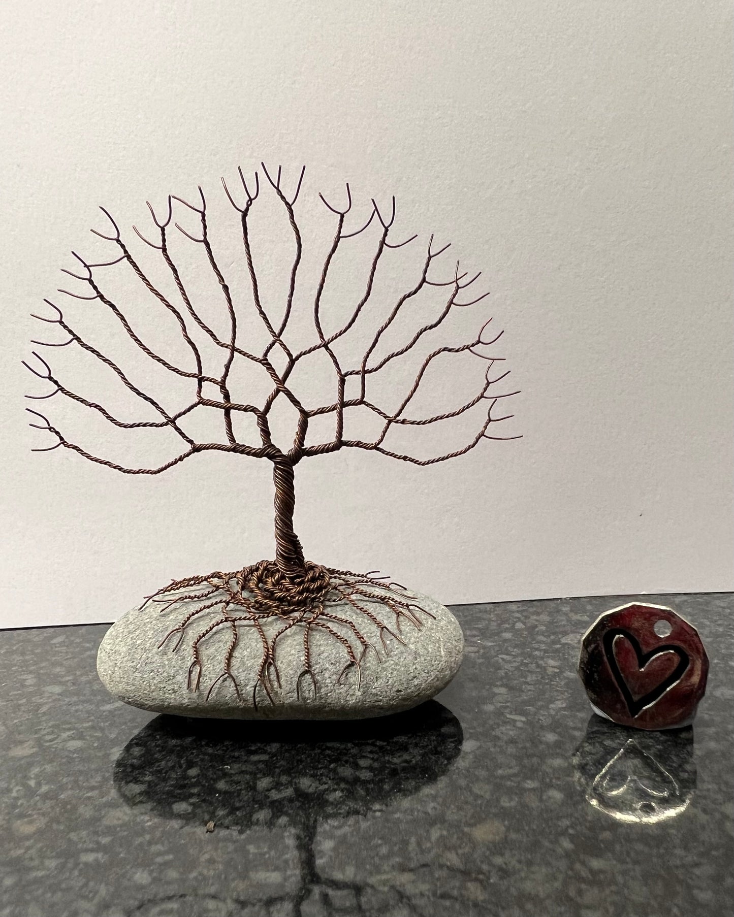 Tree of Life Celtic Tree Sculpture - Antique Copper on Pebble - Small Plus