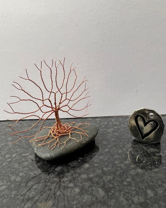 Celtic Tree of Life Sculpture -   Copper on Pebble - Small