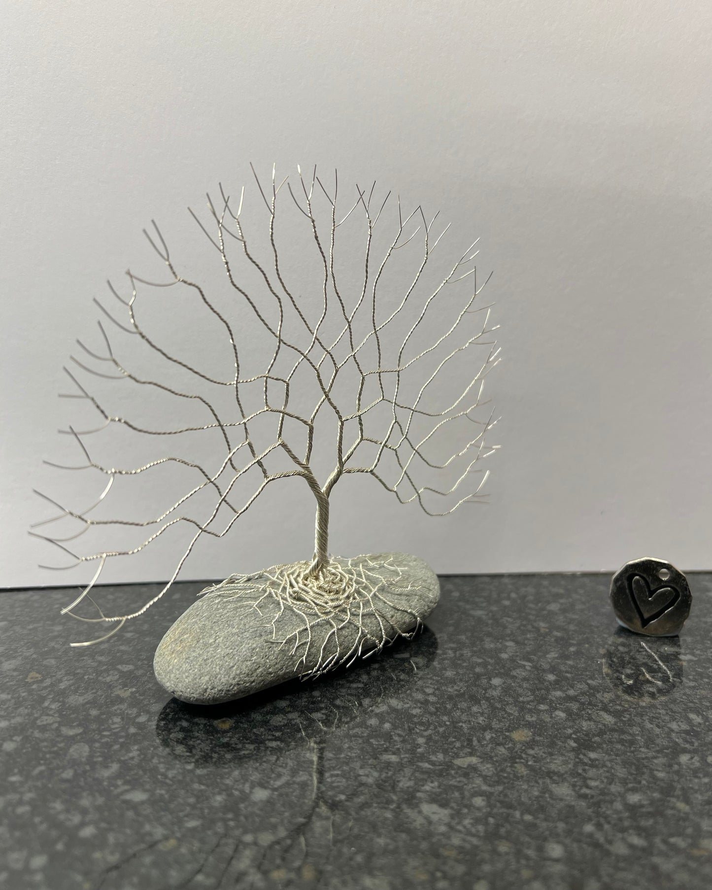 Celtic Tree of Life Sculpture - Silver (plated) on Pebble - Medium