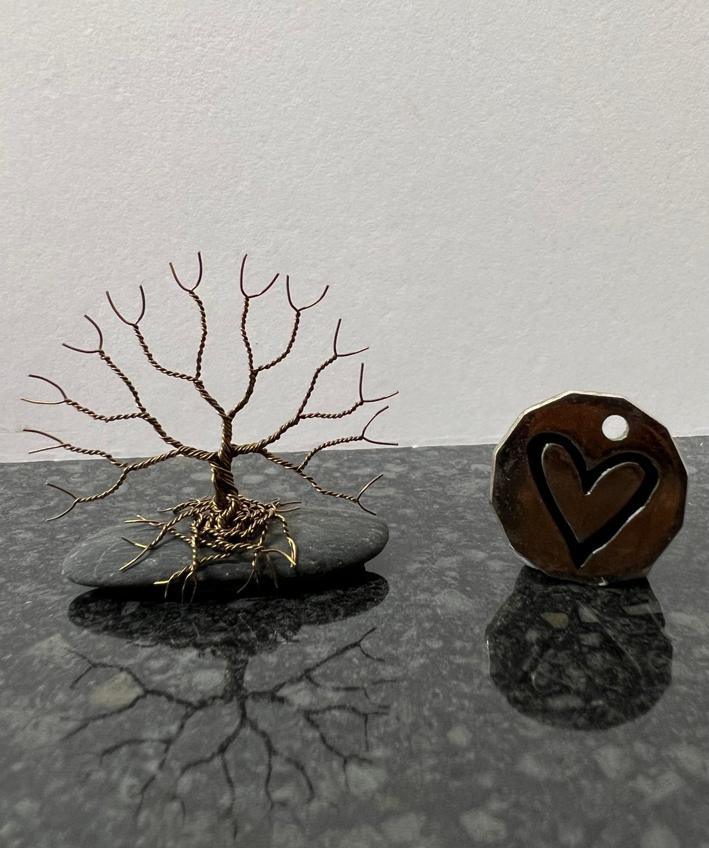 Celtic Tree of Life Sculpture - Gunmetal on Pebble - Mini