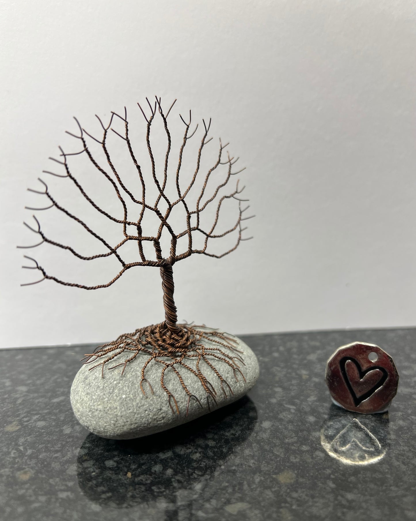 Tree of Life Celtic Tree Sculpture - Antique Copper on Pebble - Small Plus