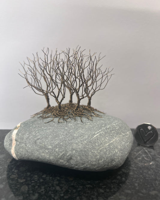 Nearly Home/Nearly There Sculpture - Gunmetal on Pebble - Small