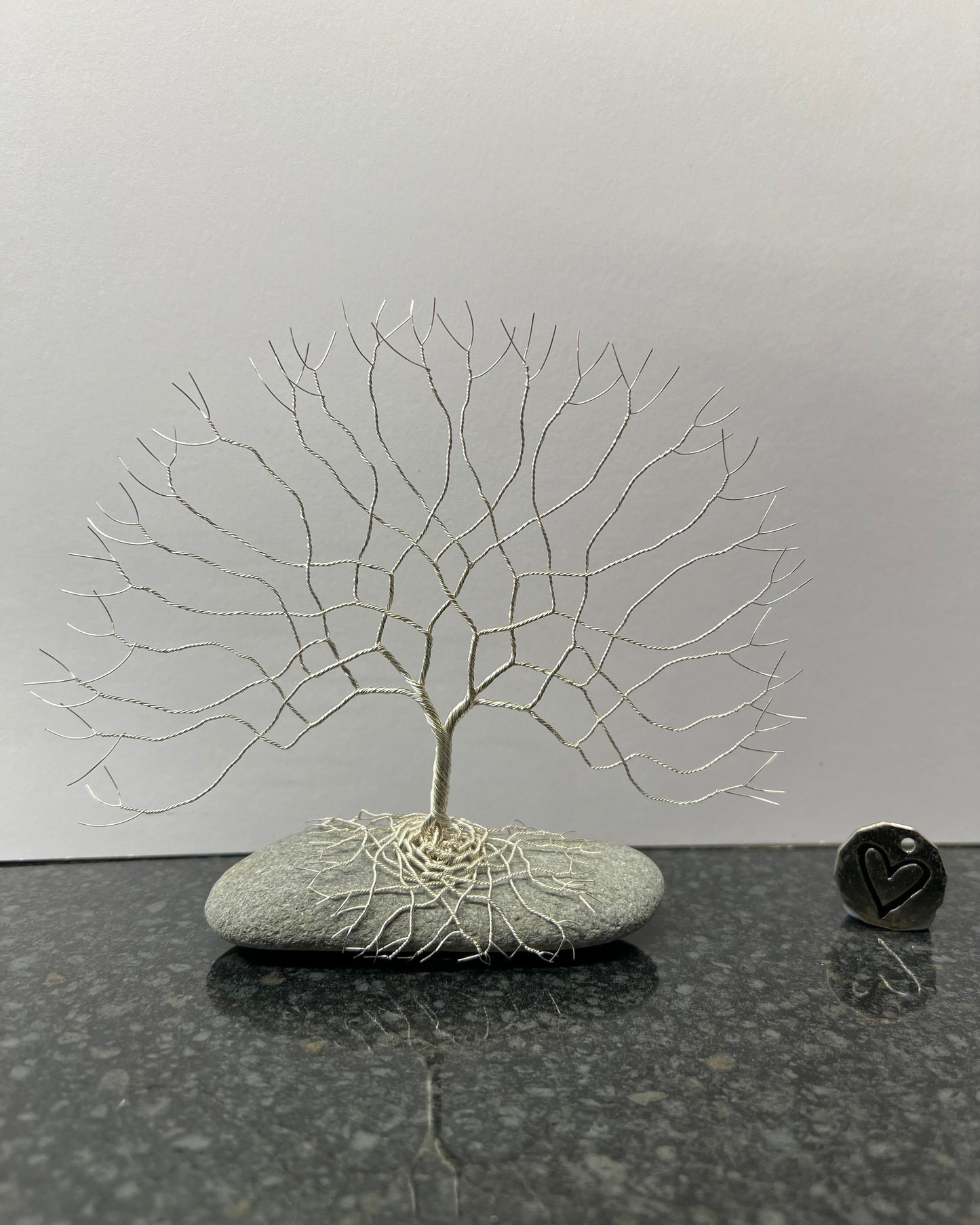 Celtic Tree of Life Sculpture - Silver (plated) on Pebble - Medium