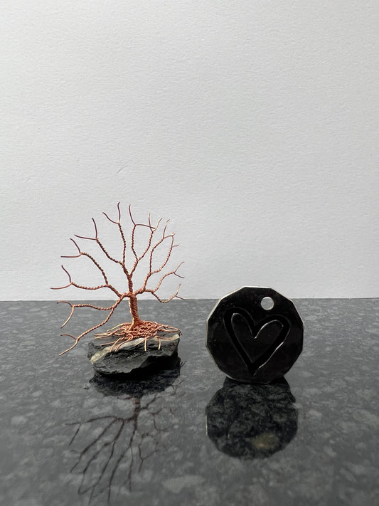 Celtic Tree of Life Sculpture - Copper on Slate - Mini