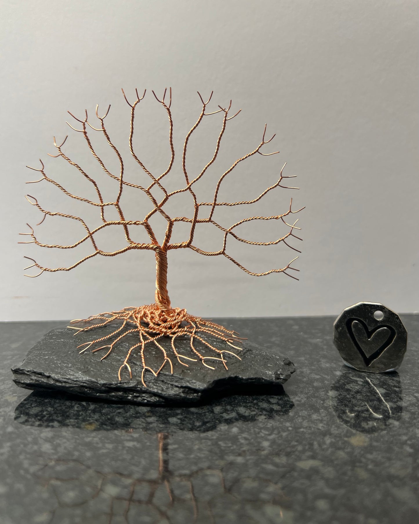 Tree of Life Celtic Tree Sculpture -   Copper on Slate - Small Plus