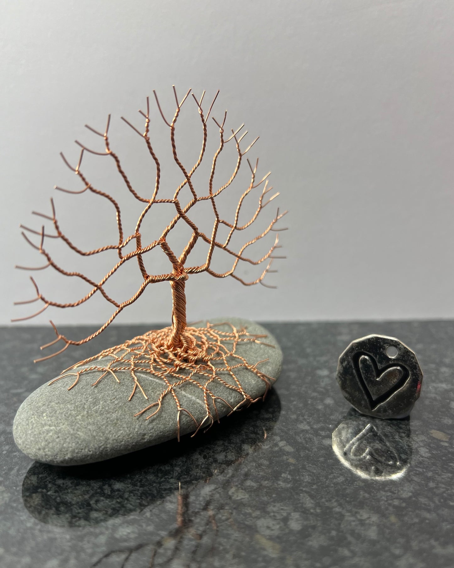 Celtic Tree of Life Sculpture -   Copper on Pebble - Small Plus