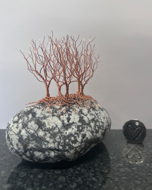Nearly Home/Nearly There Sculpture - Copper on Pebble - Small