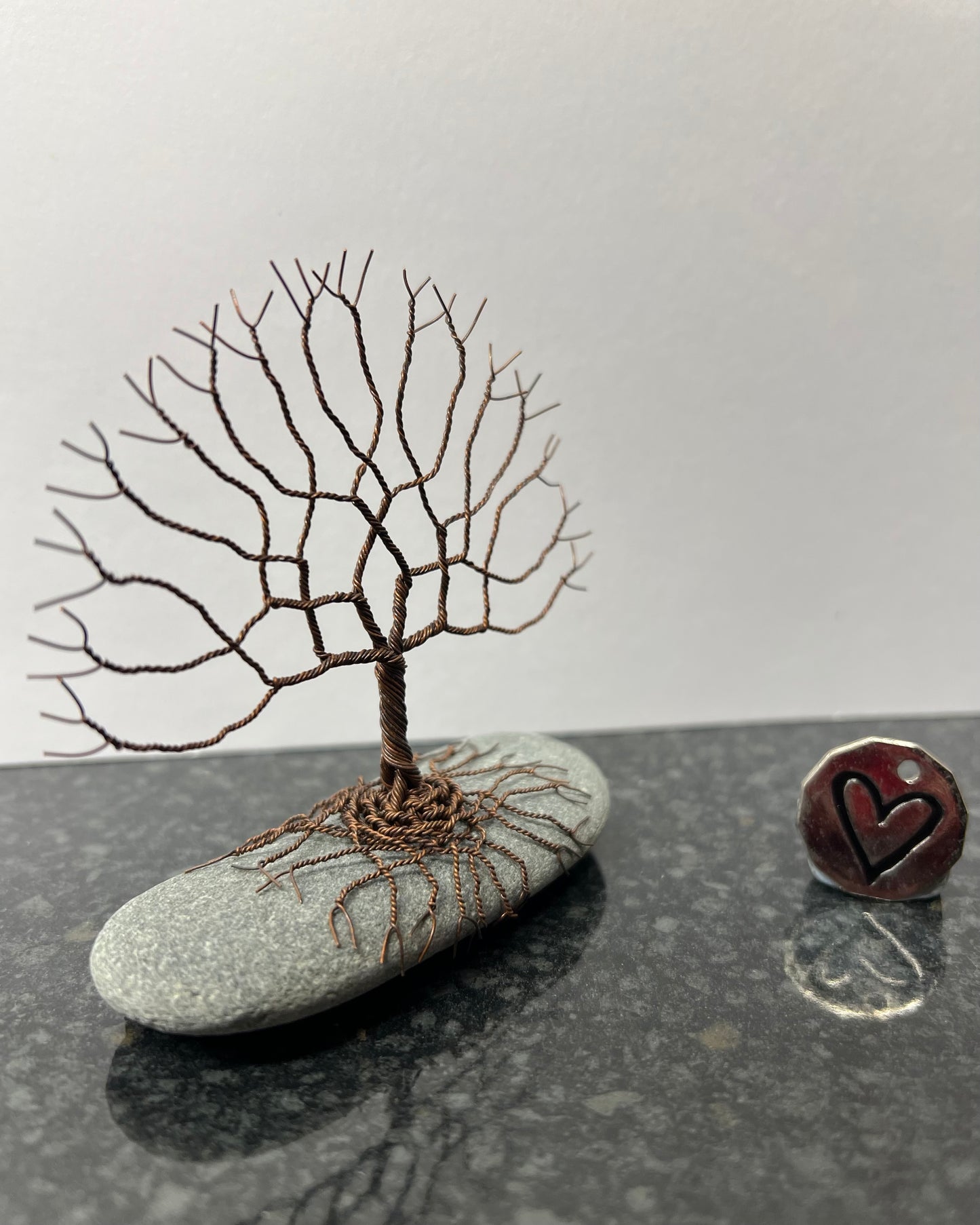 Tree of Life Celtic Tree Sculpture - Antique Copper on Pebble - Small Plus