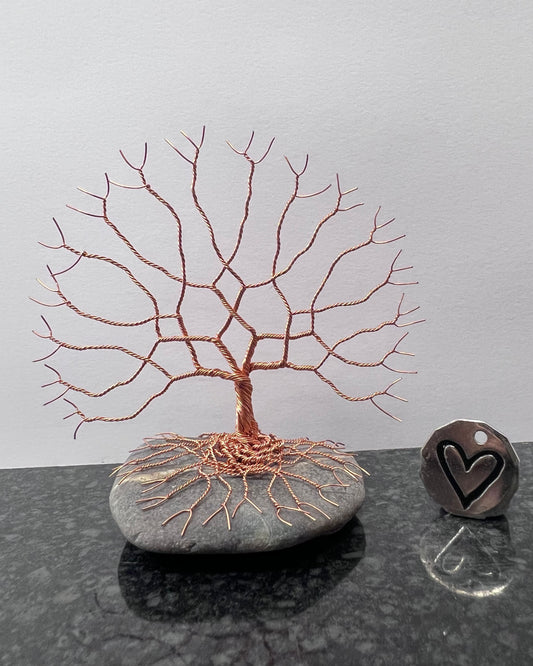 Celtic Tree of Life Sculpture -   Copper on Pebble - Small Plus