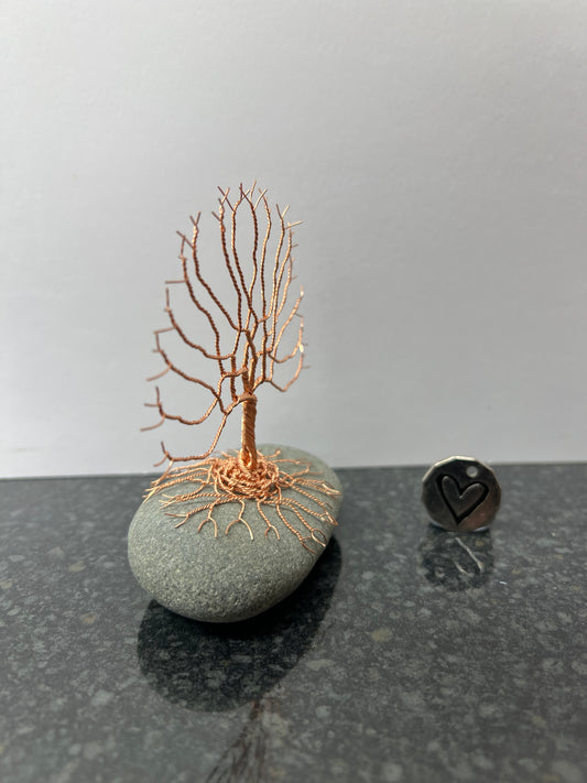 Celtic Tree of Life Sculpture -   Copper on Pebble - Small Plus