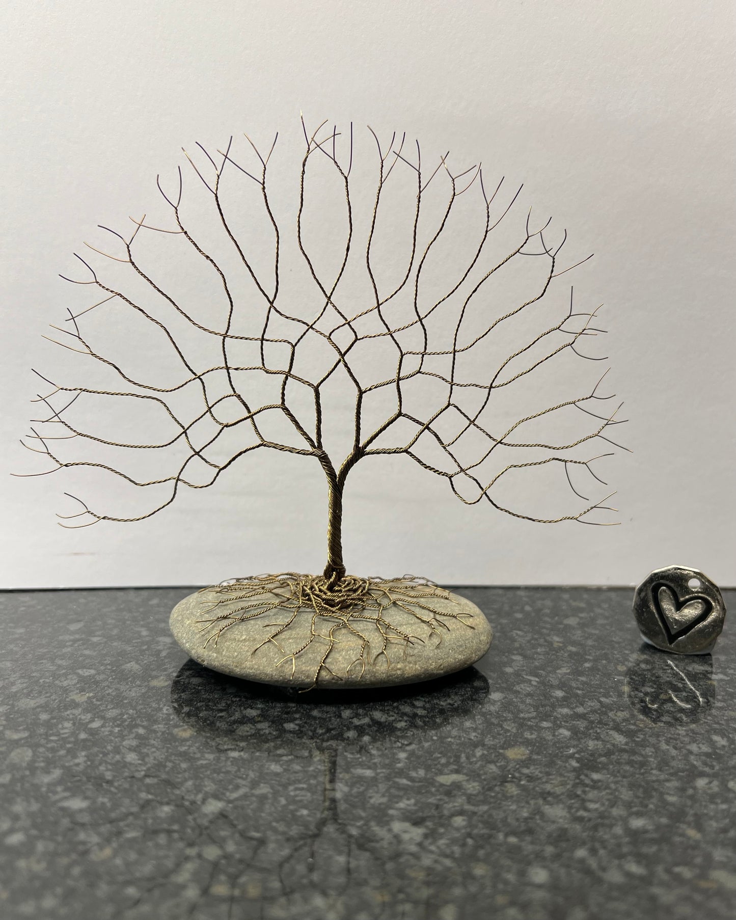 Celtic Tree of Life Sculpture -  Gunmetal on Pebble - Medium