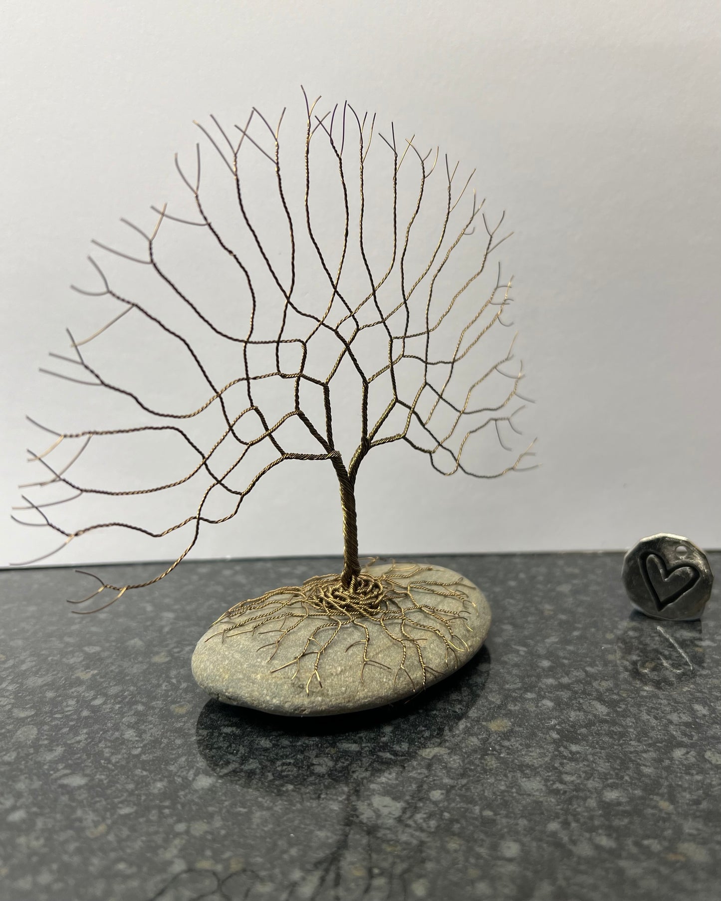 Celtic Tree of Life Sculpture -  Gunmetal on Pebble - Medium