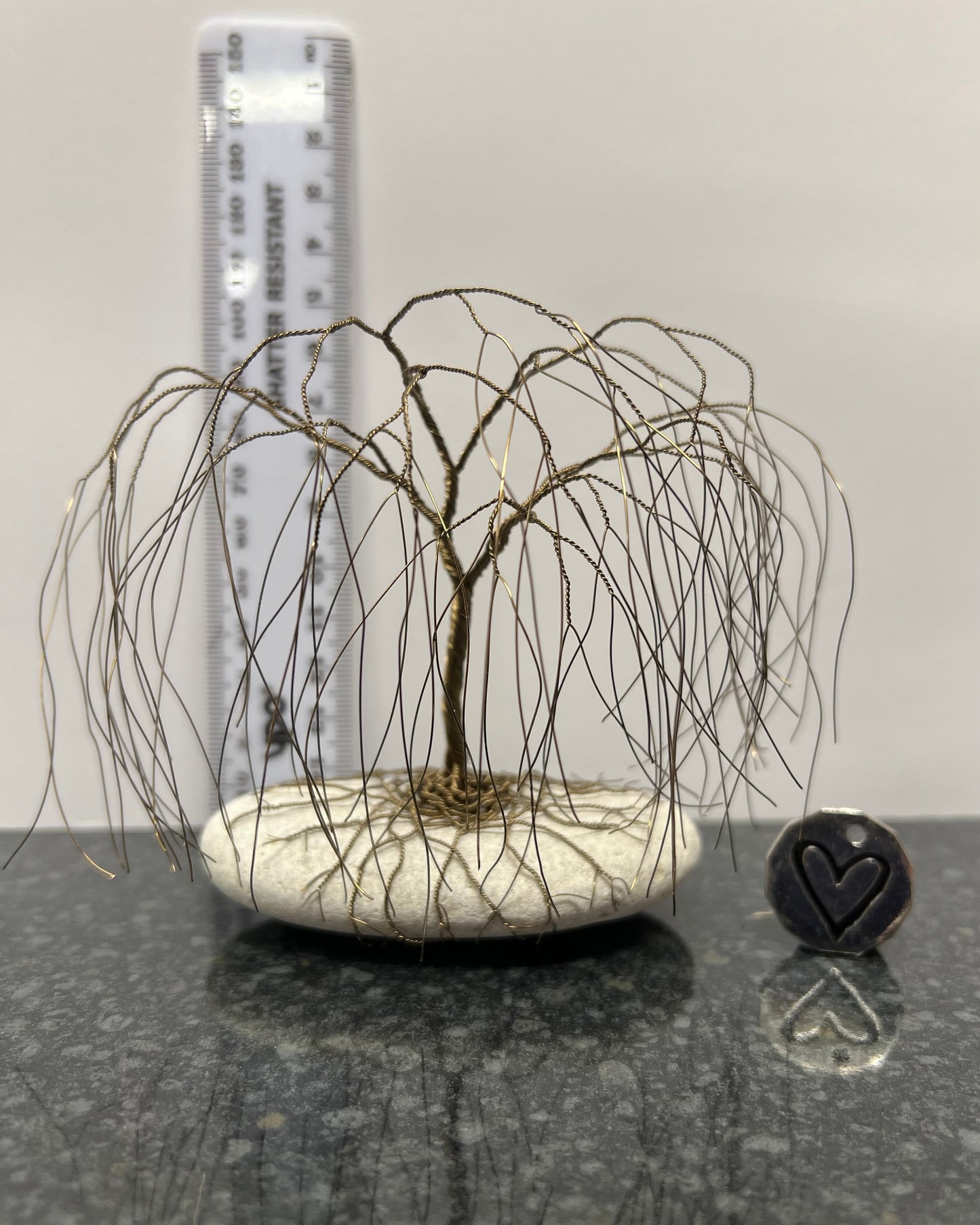 Willow Celtic Tree Sculpture - Gunmetal on Pebble - Medium
