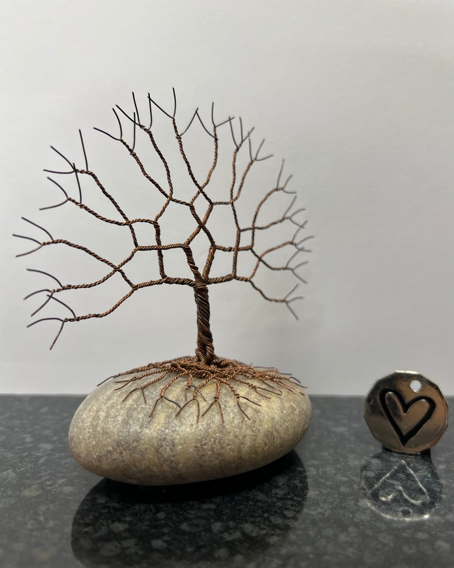 Tree of Life Celtic Tree Sculpture - Antique Copper on Pebble - Small Plus