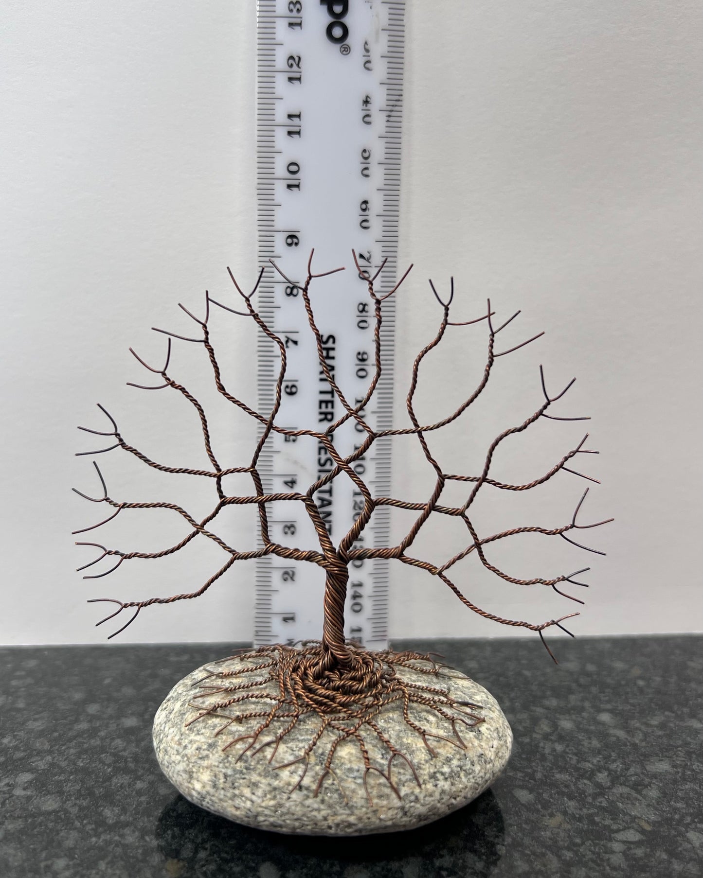 Celtic Tree of Life Sculpture -  Antique Copper on Pebble - Small Plus