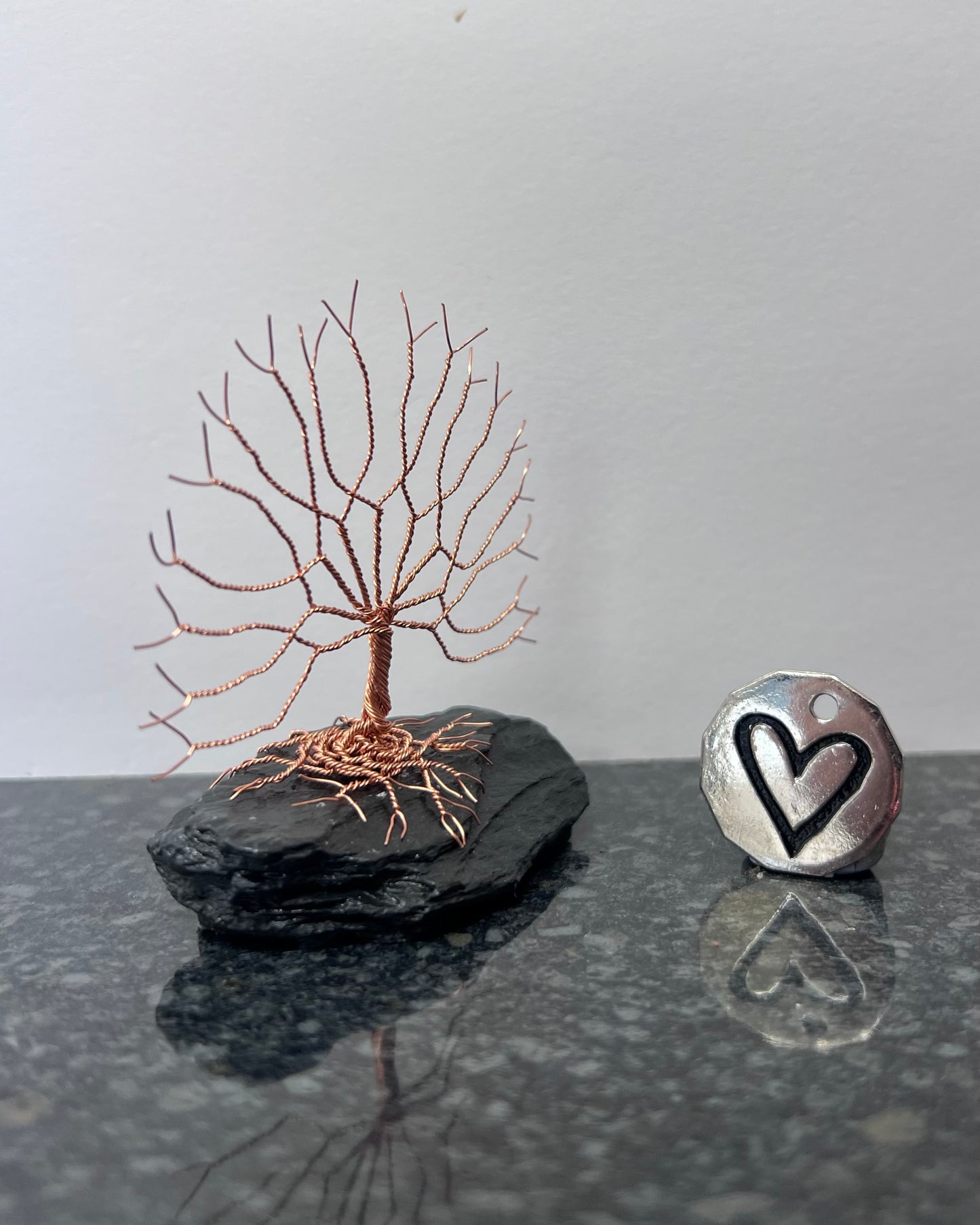 Celtic Tree of Life Sculpture -   Copper on Slate - Small