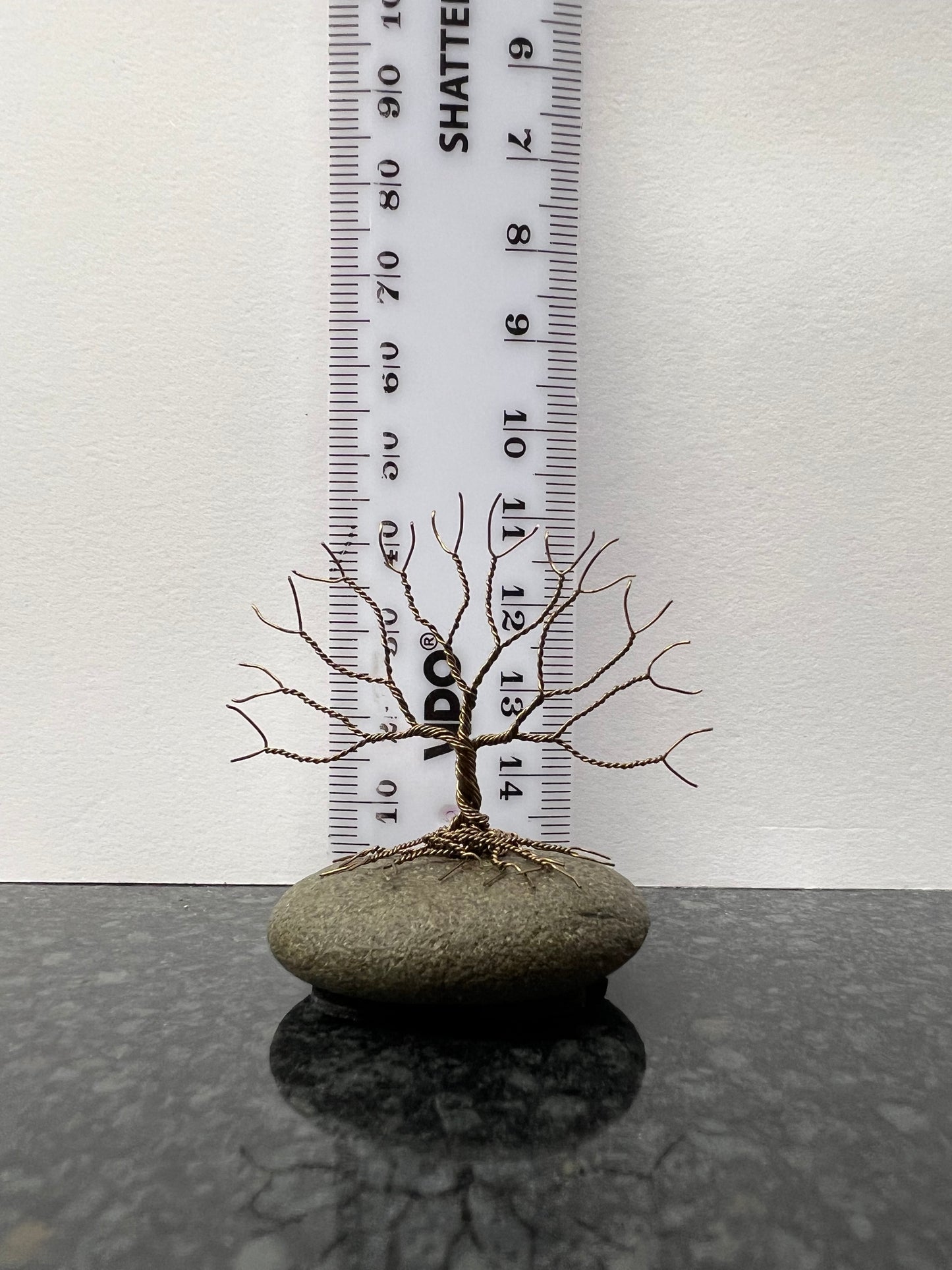 Celtic Tree of Life Sculpture - Gunmetal on Pebble - Mini
