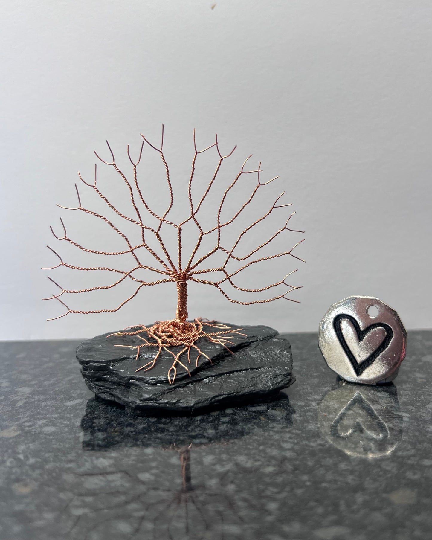 Celtic Tree of Life Sculpture -   Copper on Slate - Small