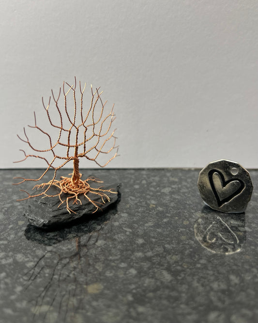 Celtic Tree of Life Sculpture -   Copper on Slate - Small