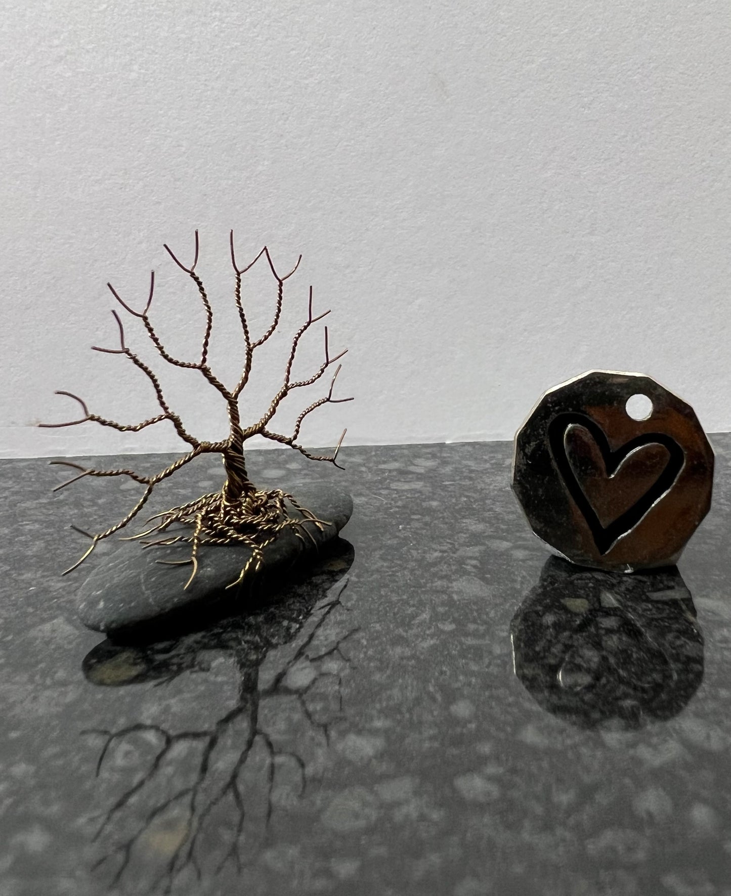 Celtic Tree of Life Sculpture - Gunmetal on Pebble - Mini