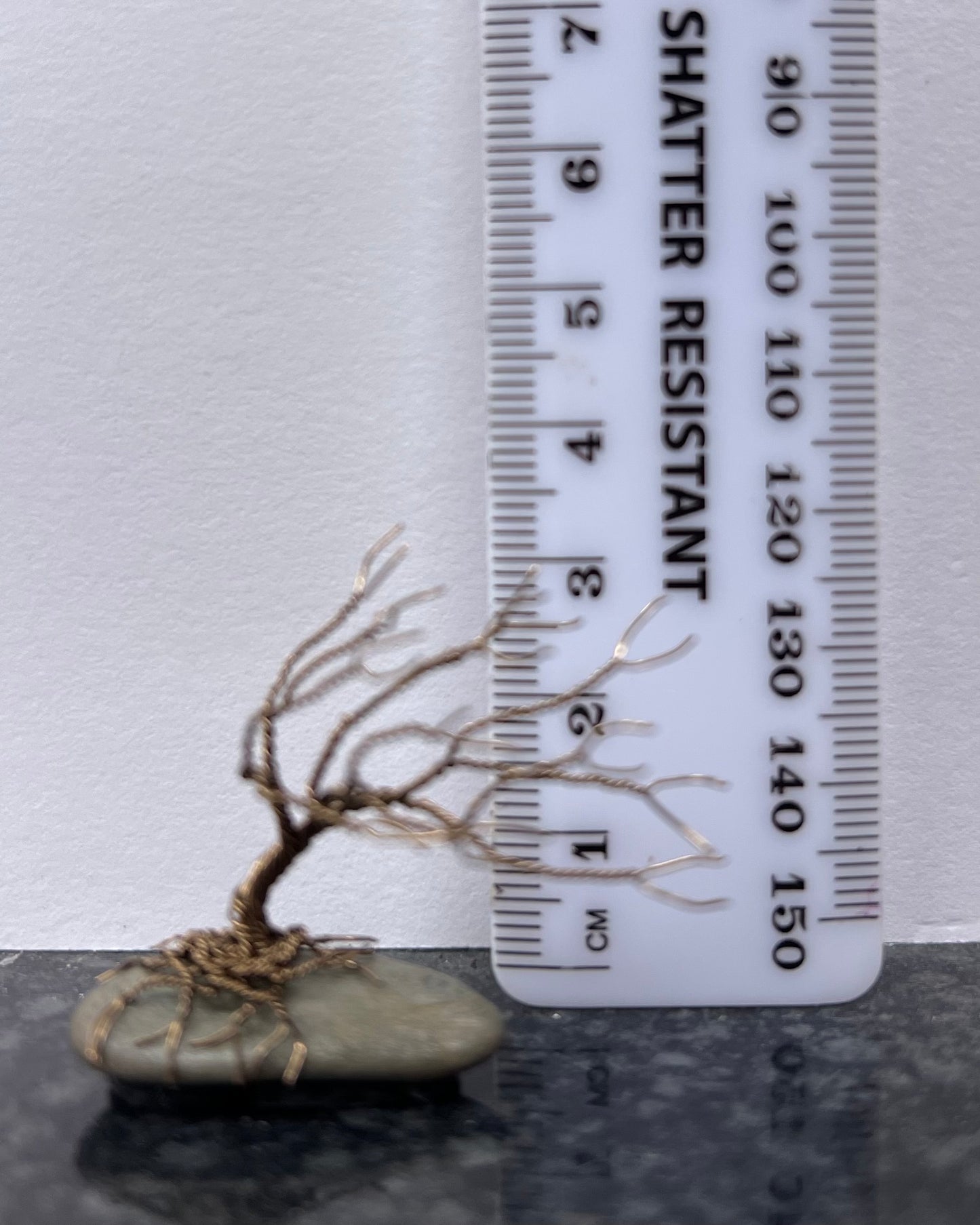 Windswept Celtic Tree Sculpture - Gunmetal on Pebble - Mini