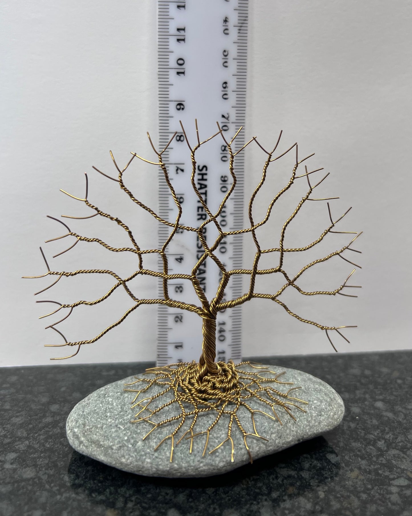 Celtic Tree of Life Sculpture -  Antique Bronze on Pebble - Small Plus