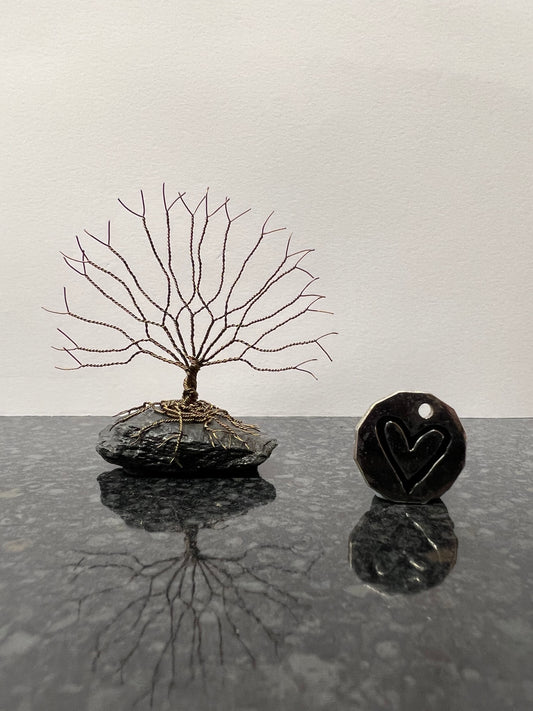 Celtic Tree of Life Sculpture - Gunmetal on Slate - Small