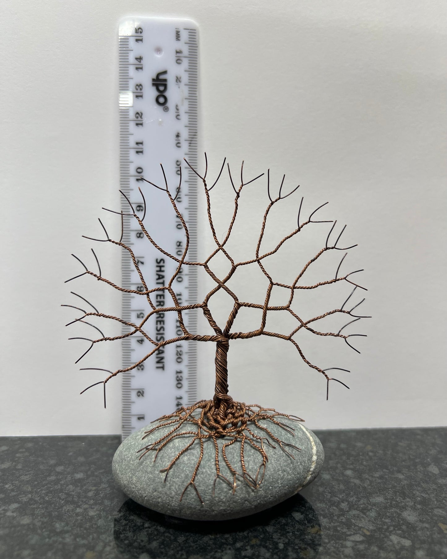 Tree of Life Celtic Tree Sculpture - Antique Copper on Pebble - Small Plus