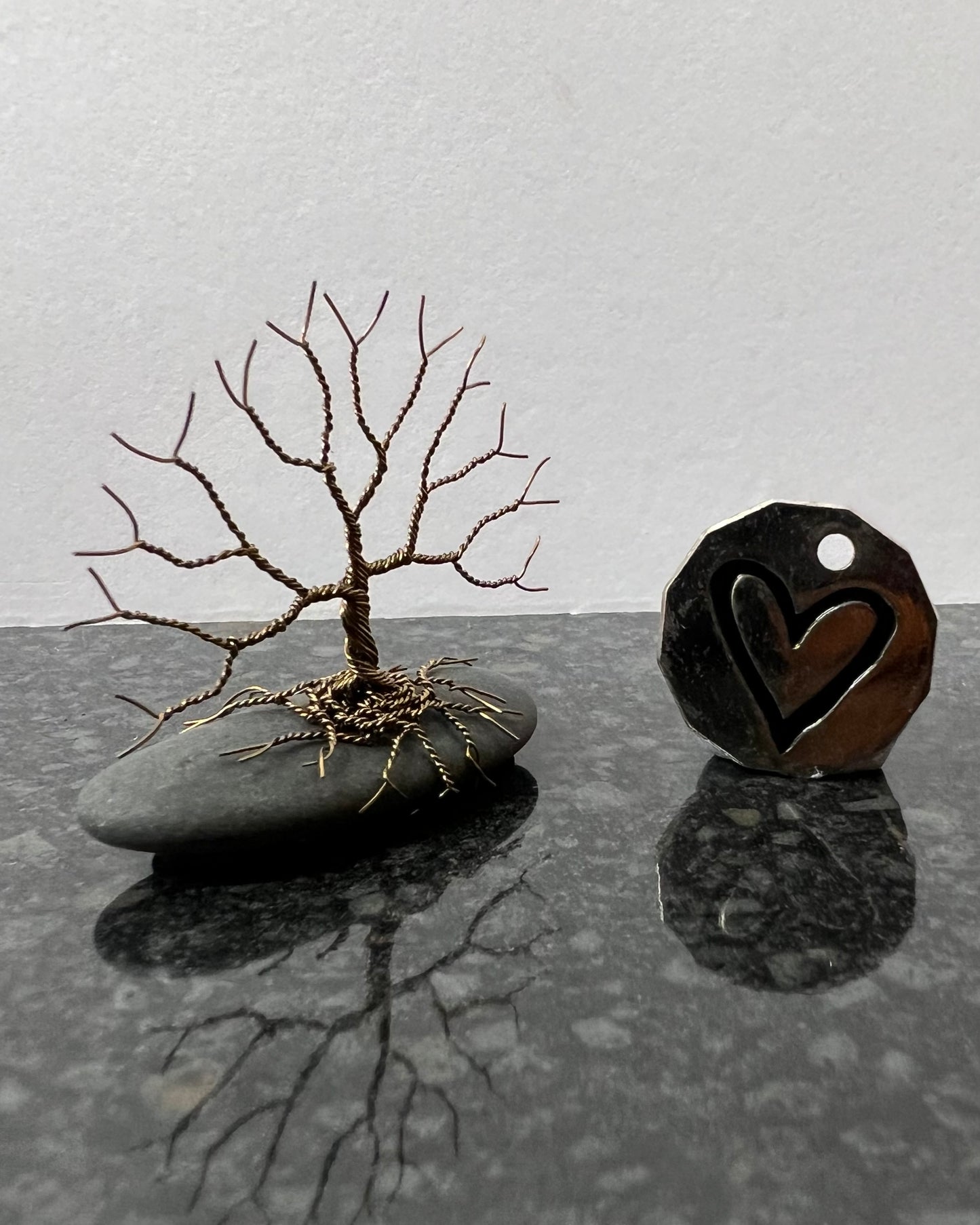 Celtic Tree of Life Sculpture - Gunmetal on Pebble - Mini