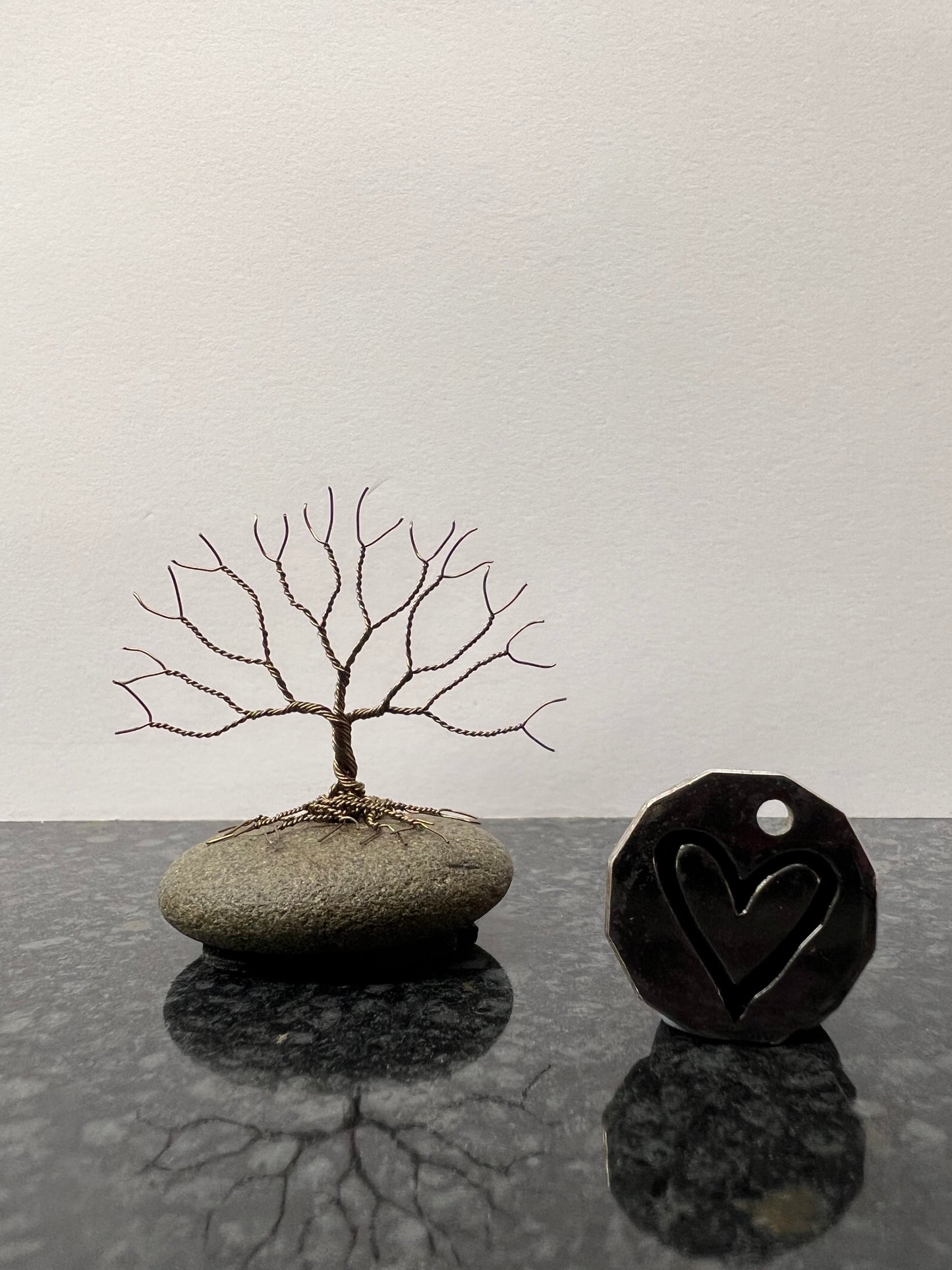 Celtic Tree of Life Sculpture - Gunmetal on Pebble - Mini